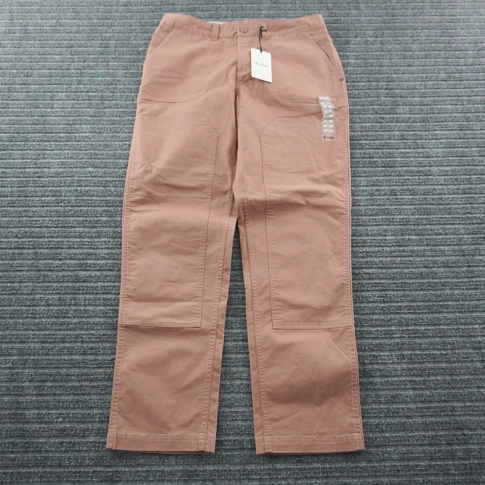 Stio Rivet Twill Carpenter Pants Womens Size 10R Twisted Root Pink Double Knee